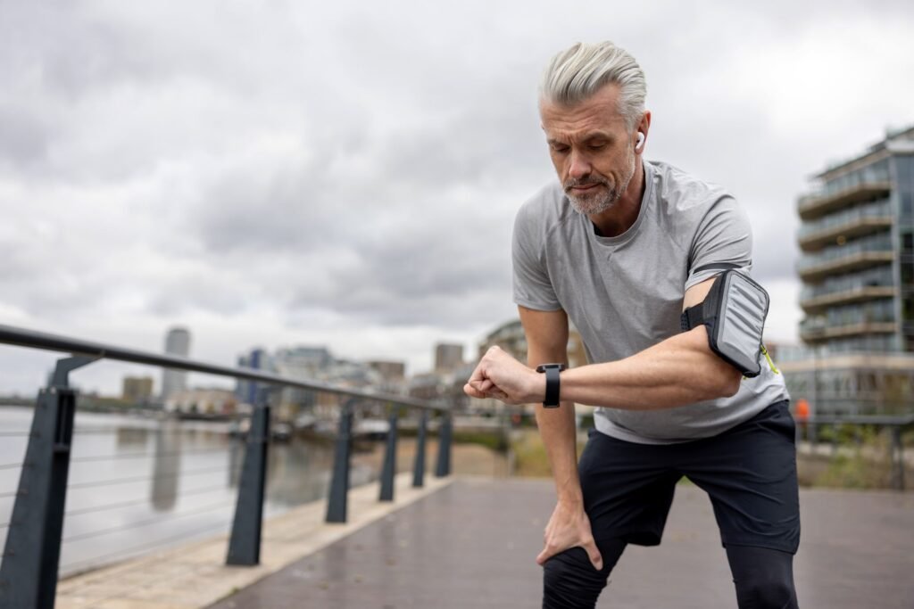 elderly man exercising